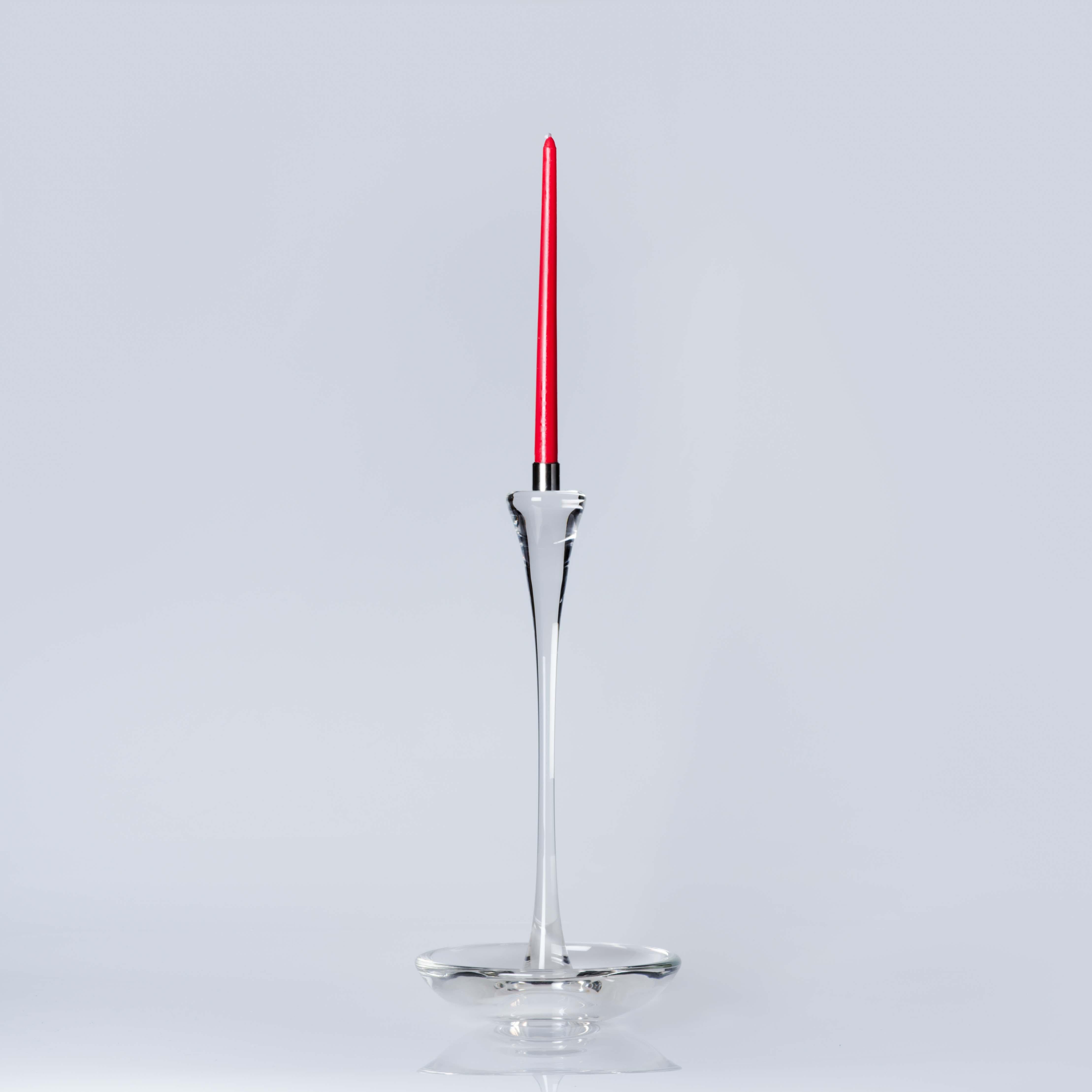 Moshe Bursuker, 3er-Set Kerzenständer aus klarem Glas, 2024 (Moderne) im Angebot