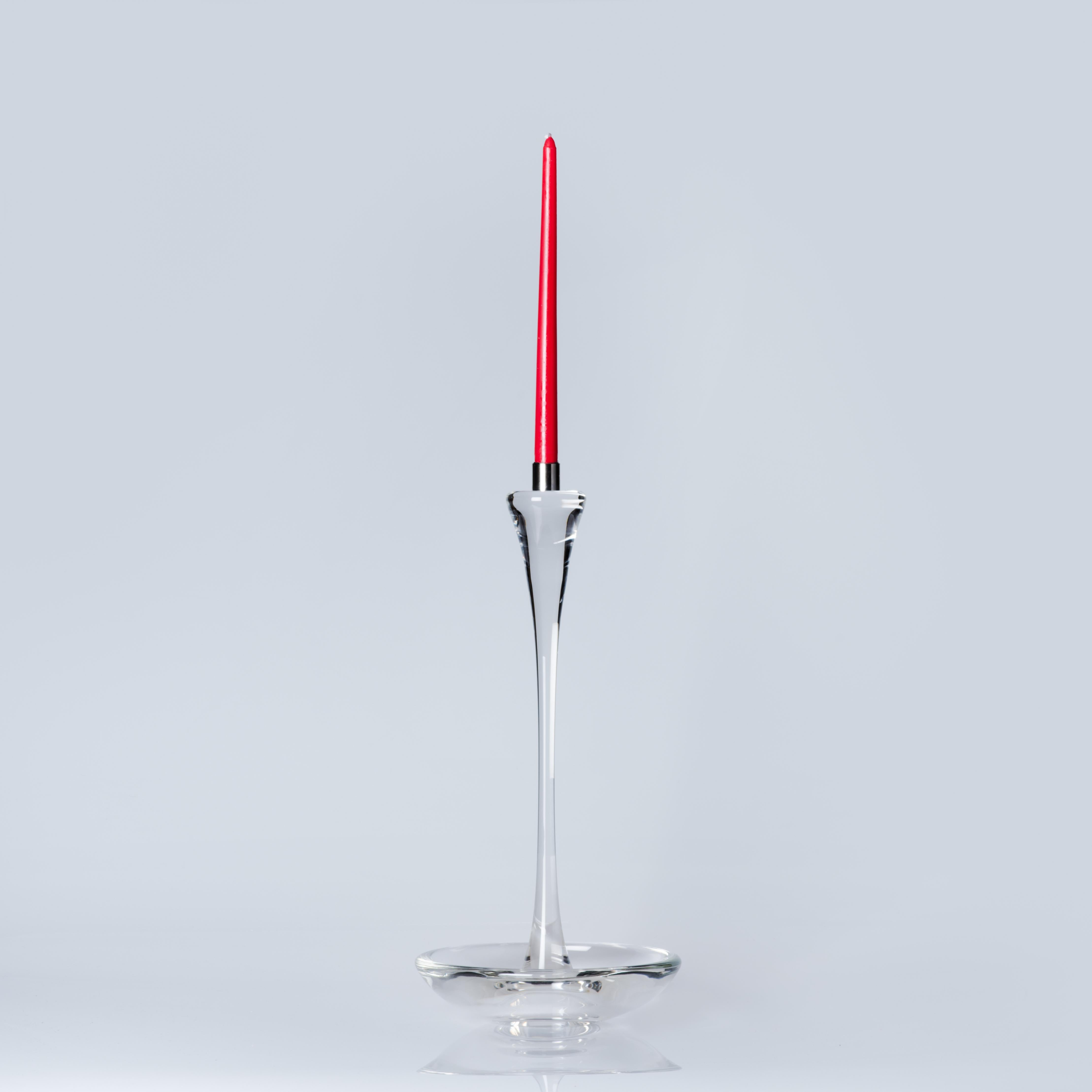 Moshe Bursuker, 3er-Set Kerzenständer aus klarem Glas, 2024 im Zustand „Hervorragend“ im Angebot in New York, NY