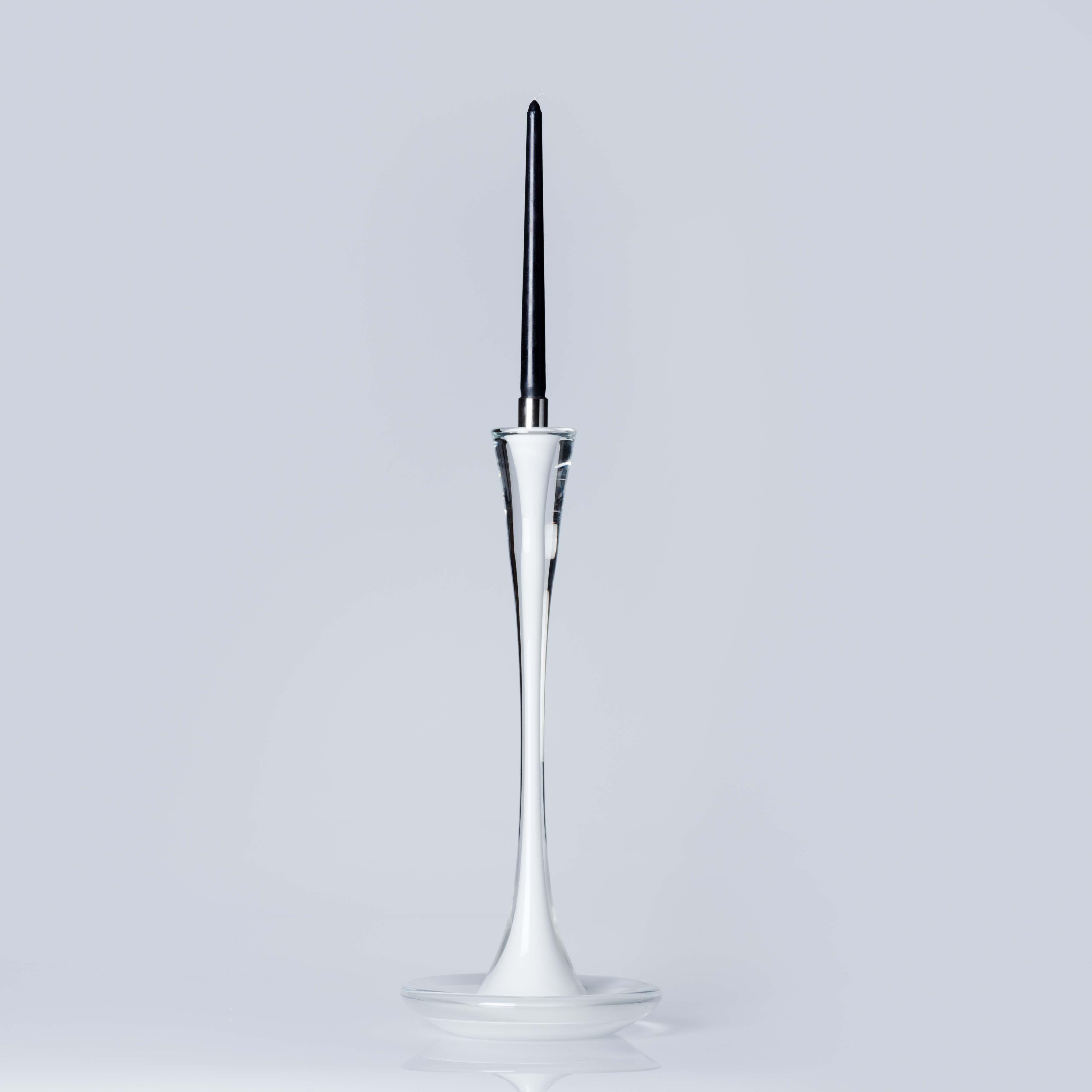 Modern Moshe Bursuker Set of 5 White Glass Candleholders, 2024 For Sale