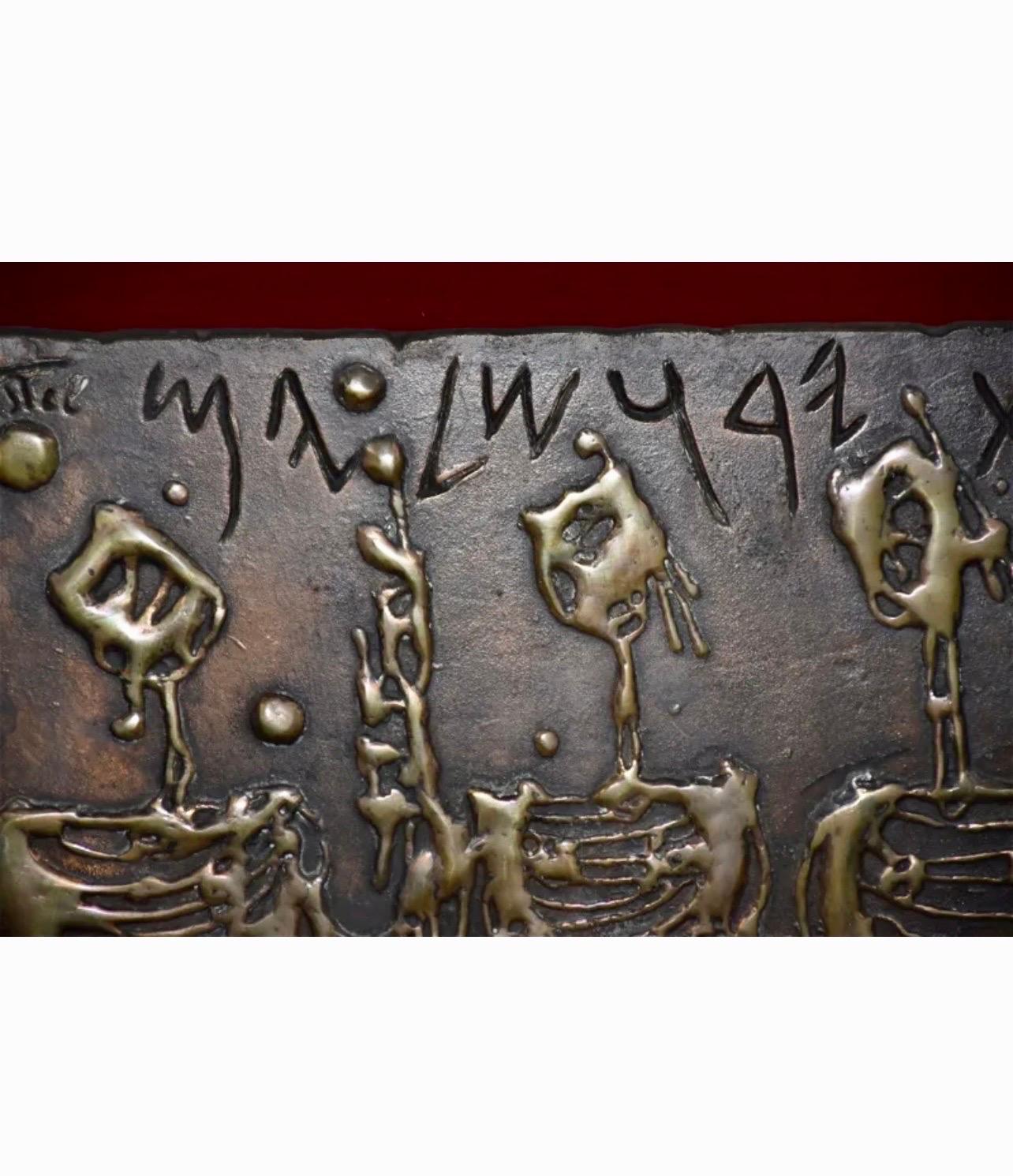 Gran Escultura Abstracta Israelí de Bronce Moshe Castel Arte Judaico 9