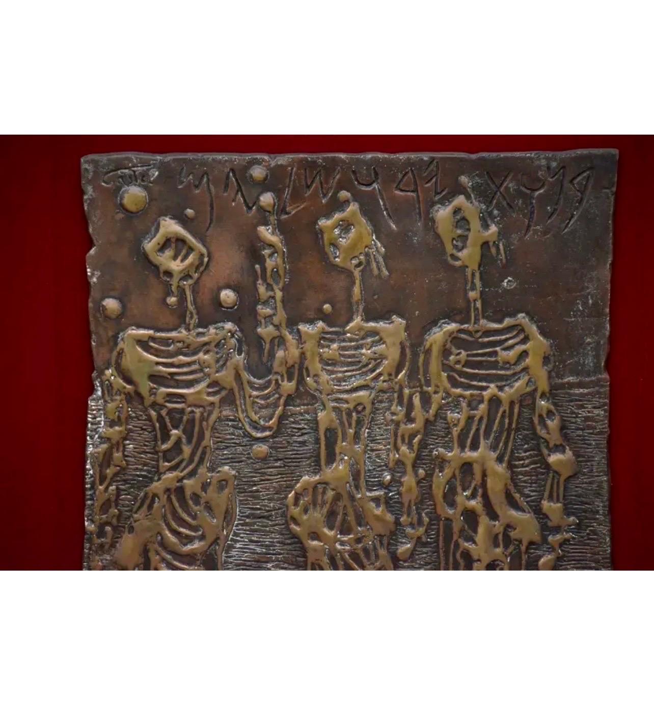 Gran Escultura Abstracta Israelí de Bronce Moshe Castel Arte Judaico 10
