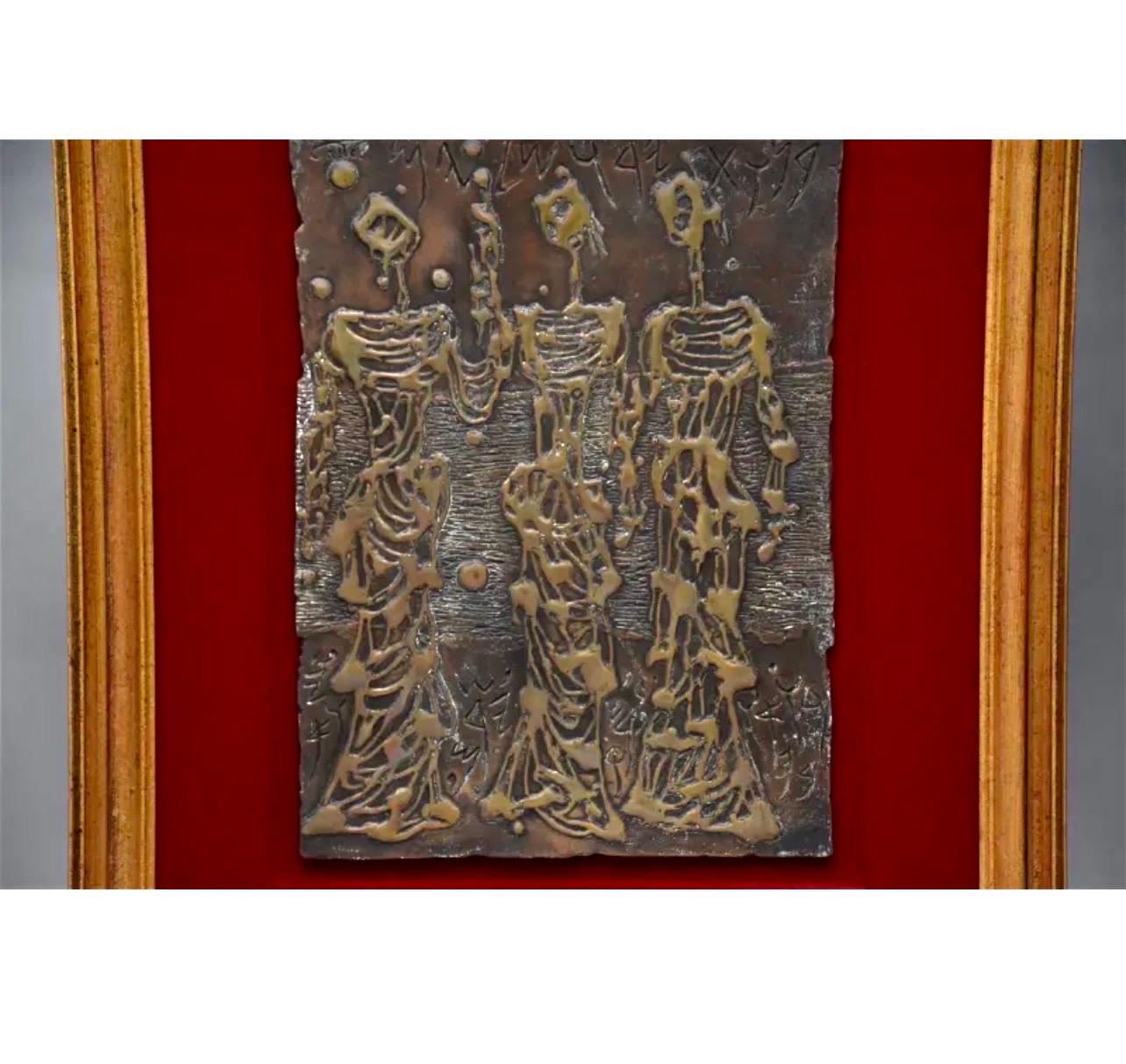 Gran Escultura Abstracta Israelí de Bronce Moshe Castel Arte Judaico 1