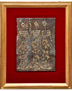 Gran Escultura Abstracta Israelí de Bronce Moshe Castel Arte Judaico