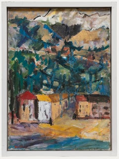 Moshe Elazar Castel (1909-1991) - Mitte 20. Jahrhundert Öl, Strandhäuser