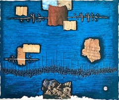 SOARING LETTERS Signed Lithograph, Stone Tablet, Ancient Hebrew, Judean Hills