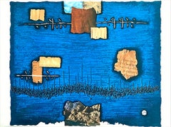 SOARING LETTERS Signed Lithograph, Stone Tablet, Ancient Hebrew, Judean Hills