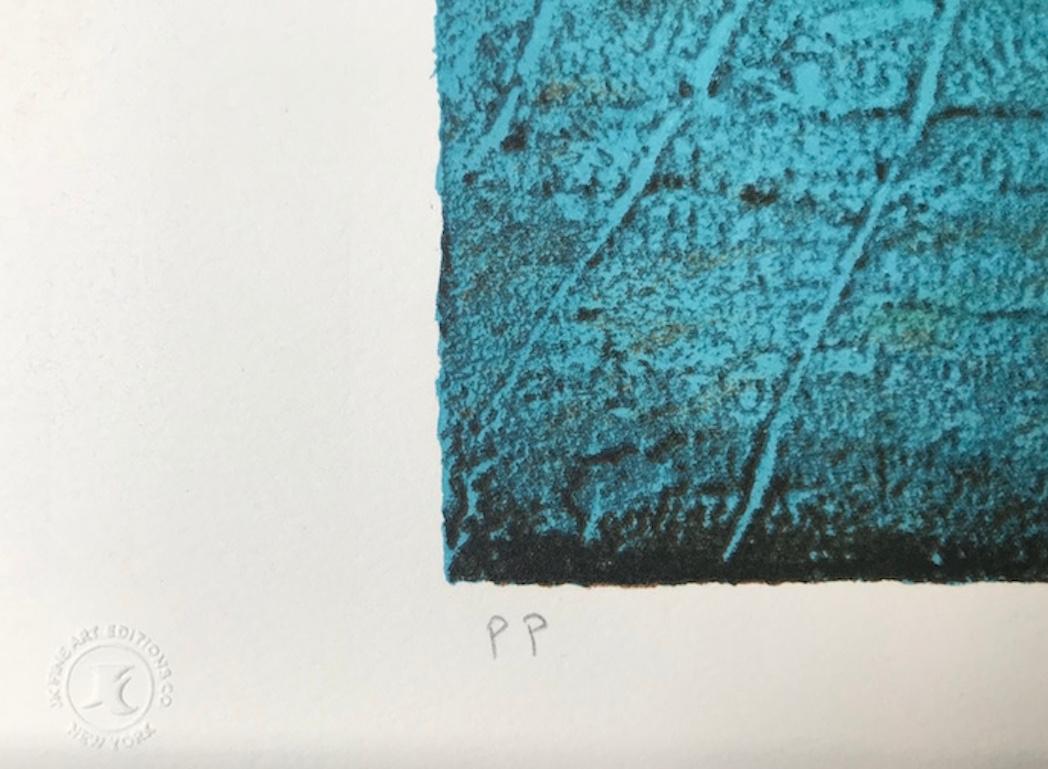 PIEDRA Y ESCRITURA Litografía firmada, Tabla amarilla dorada Hebreo antiguo, Judaica en venta 1