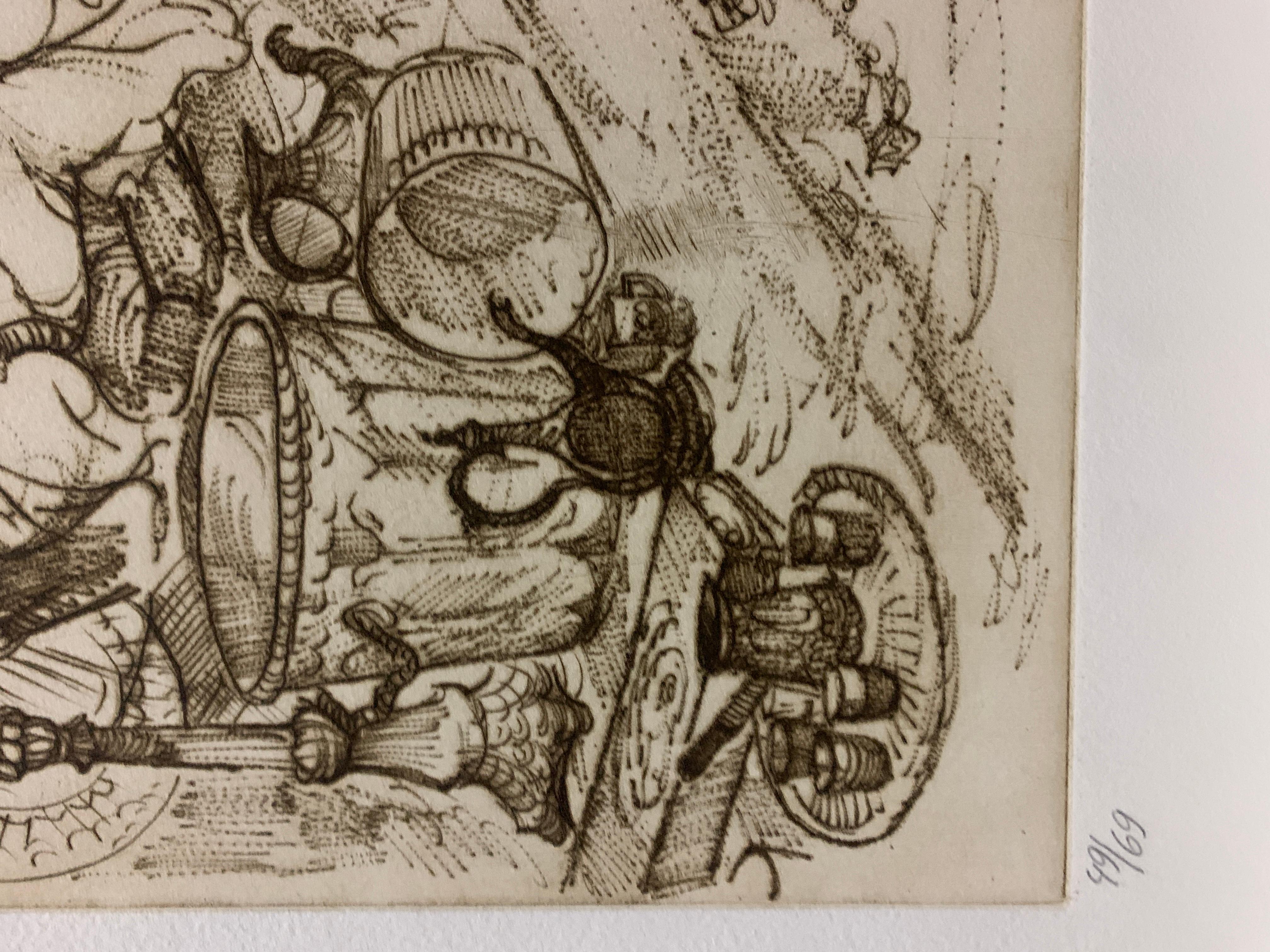 Man Having Tea - Print by Moshe Chauski