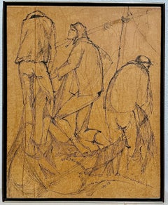 Soldados israelíes modernistas Judaica Pintura mixta Pilotos de las FDI Moshe Katz