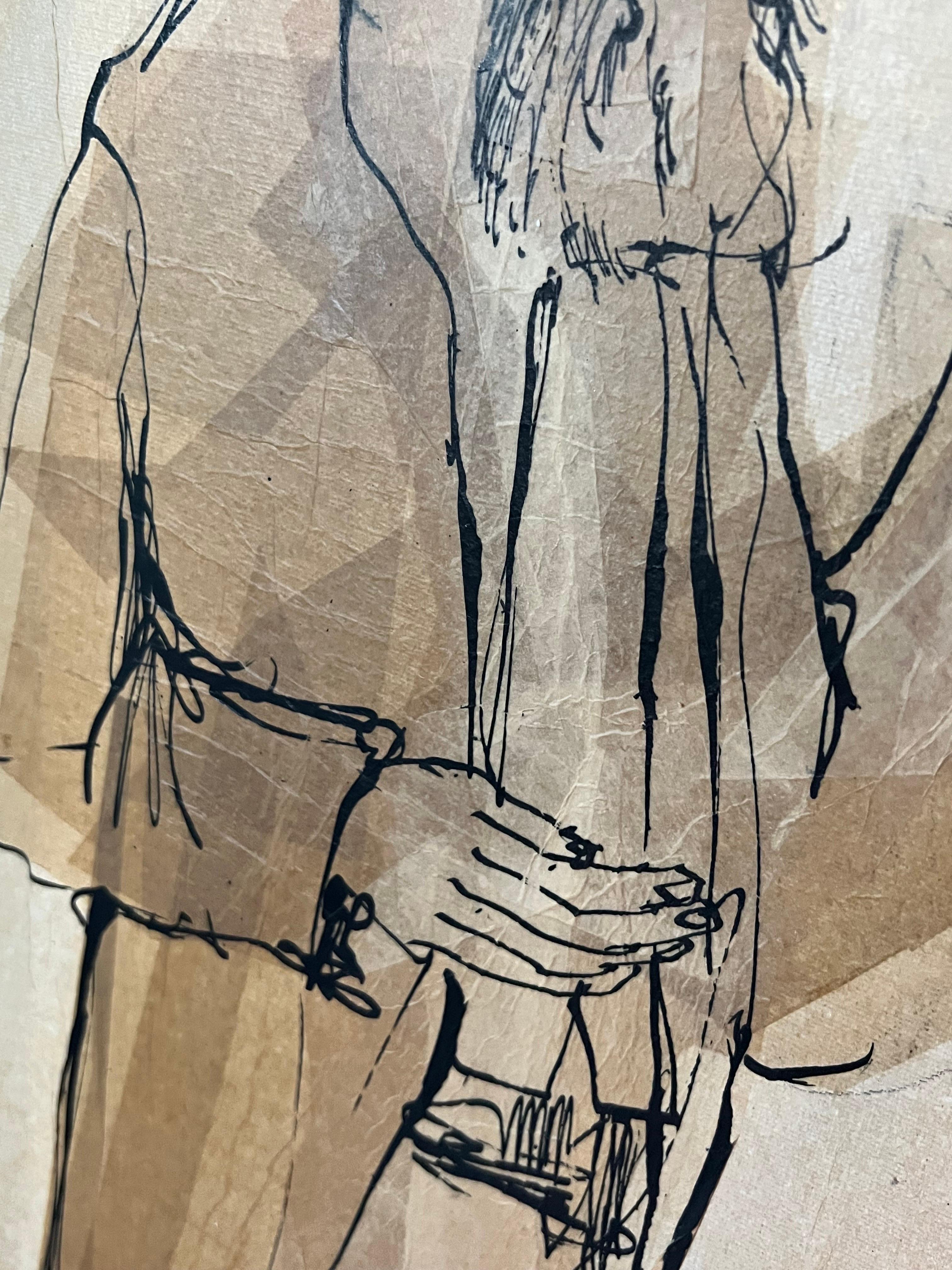 Moshe Katz Original Rabbi, Judaica Mix Media Painting On Canvas 5