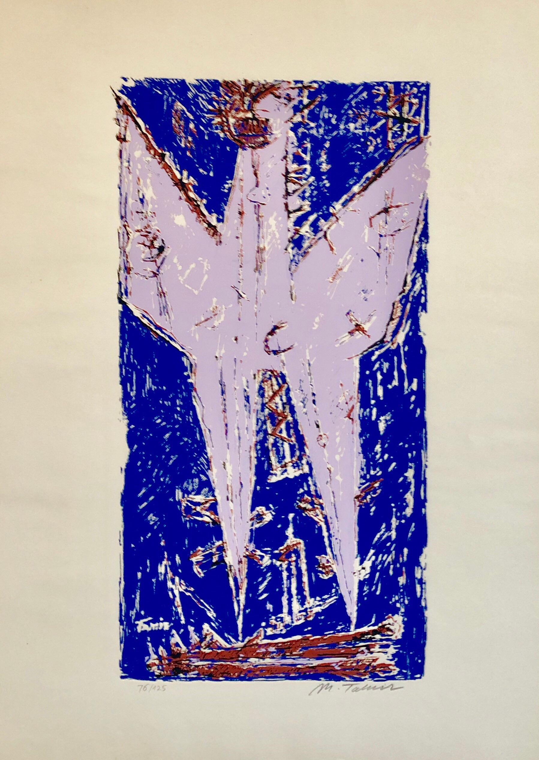 1959 Israelischer Moshe Tamir Farbe Modernist Gemischte Medien Serigraphie Phoenix 5