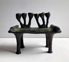 RARE British Judaica Holocaust Memorial Menorah Bronze Sculpture Moshe Oved