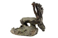 RARE Judaica Brutalist Animal Holocaust Memorial Menorah Bronze Sculpture