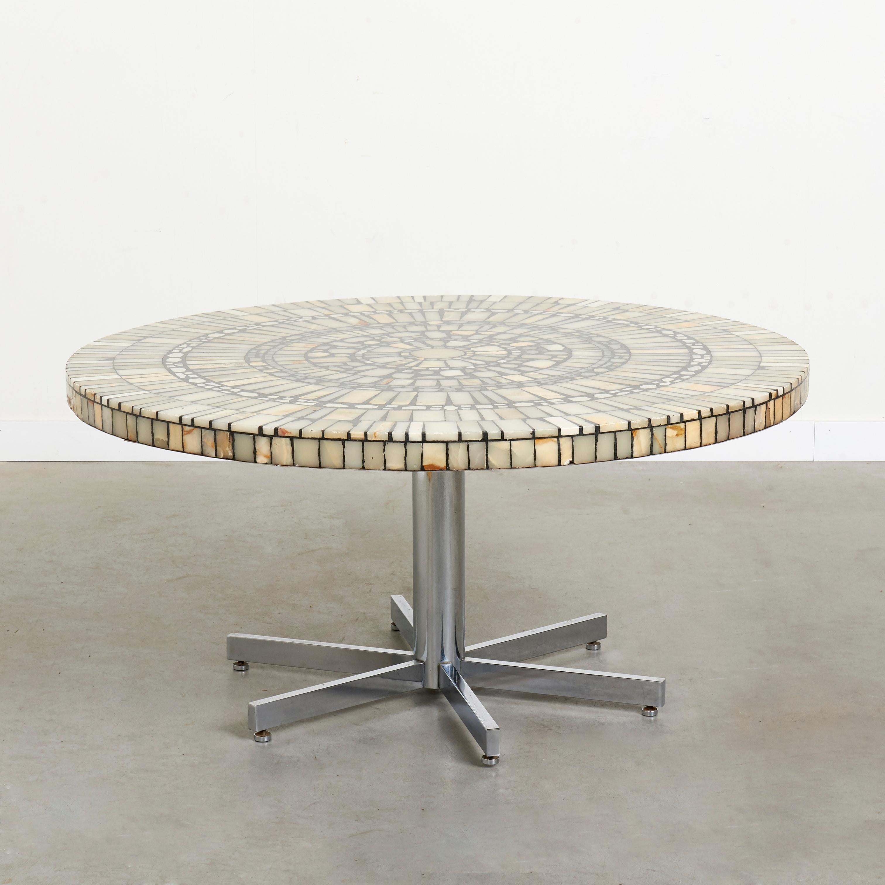 Mid-Century Modern Mosiac marble coffee table by Heinz Lilienthal, 1960s For Sale