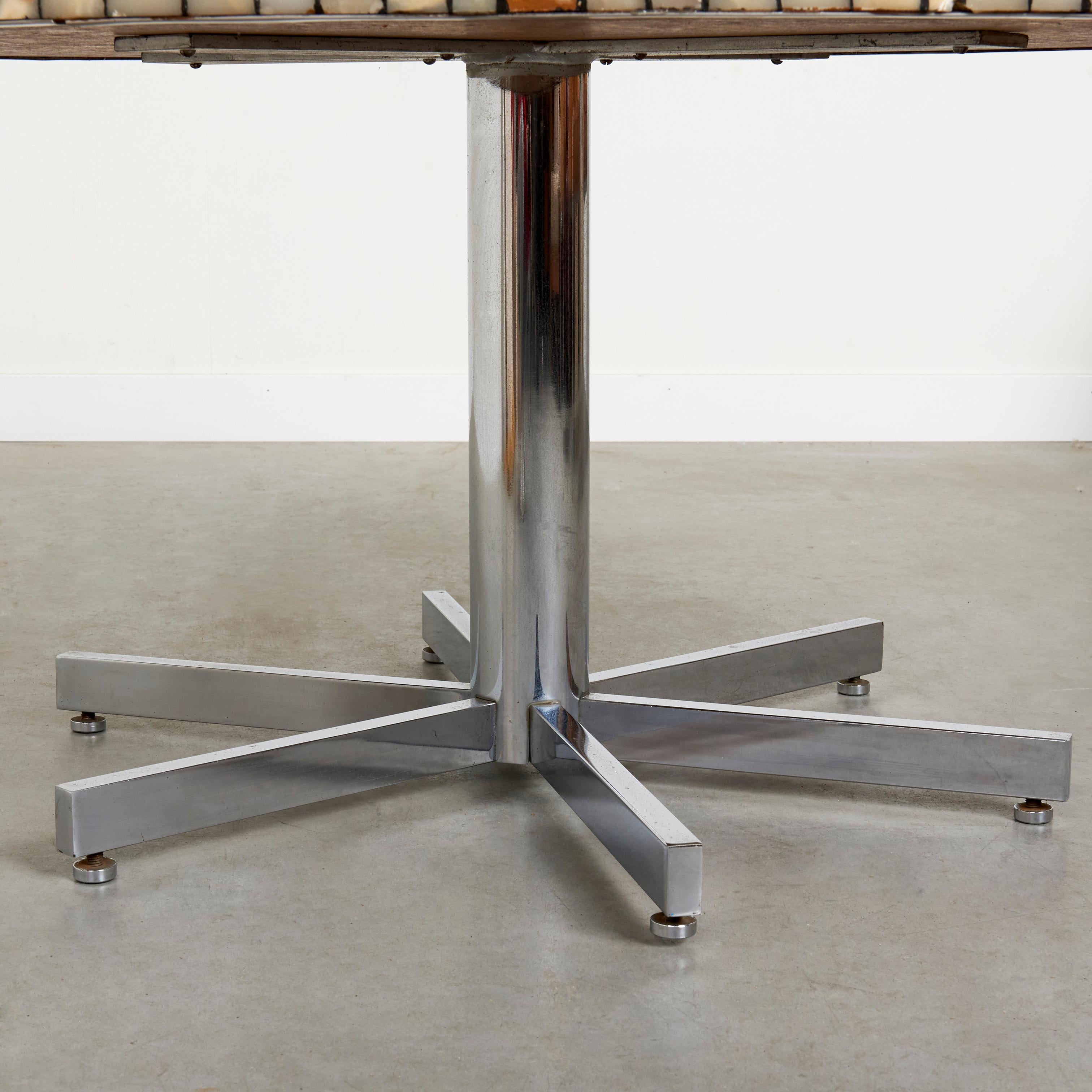 Mosiac marble coffee table by Heinz Lilienthal, 1960s In Good Condition For Sale In GENDT, NL
