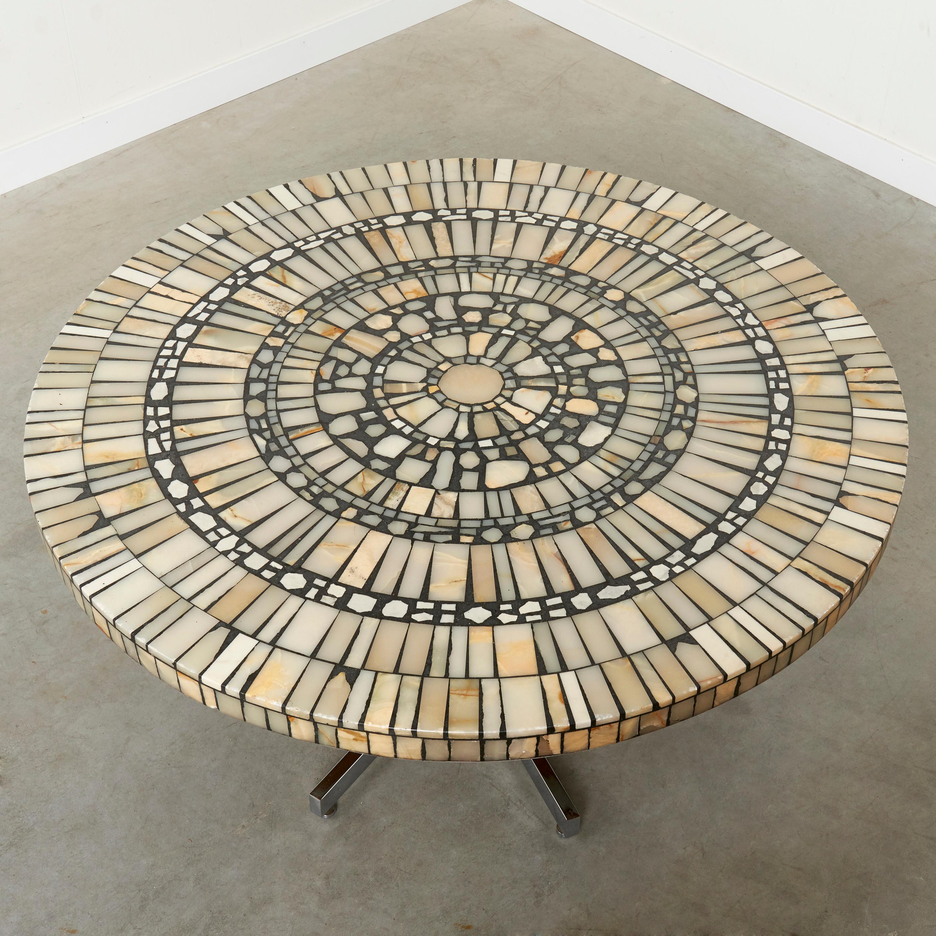 Mid-20th Century Mosiac marble coffee table by Heinz Lilienthal, 1960s For Sale