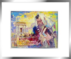 peinture originale représentant la présence spirituelle du Rabbi de Loubavitch et son héritage