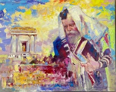 peinture originale représentant la présence spirituelle du Rabbi de Loubavitch et son héritage