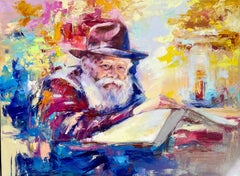Peinture originale représentant la présence spirituelle du Rabbi de Loubavitch et son héritage