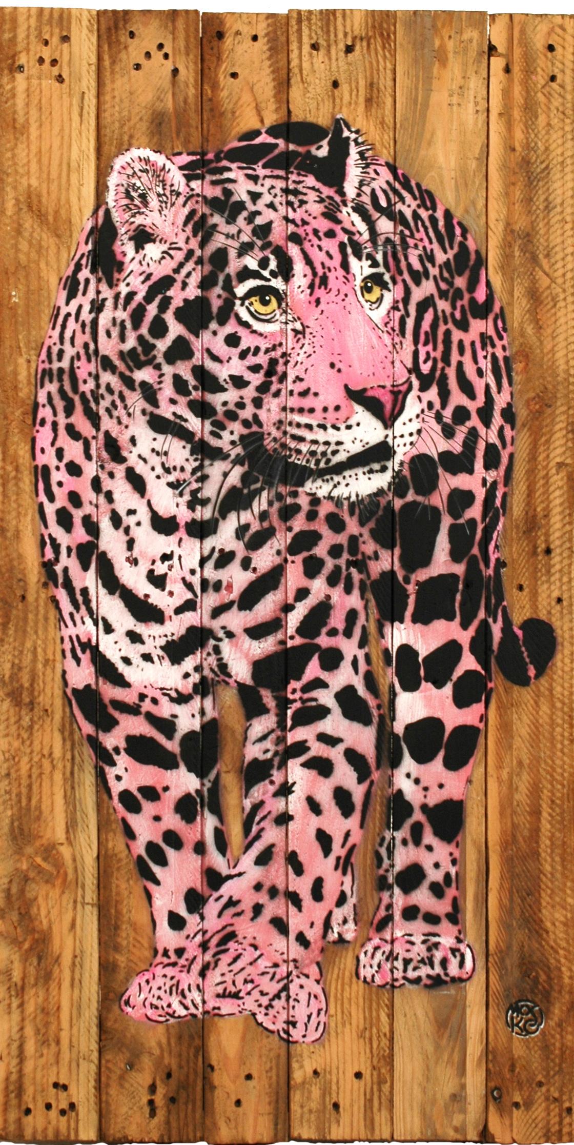 MOSKO Figurative Painting - Bébé Jaguar Rose