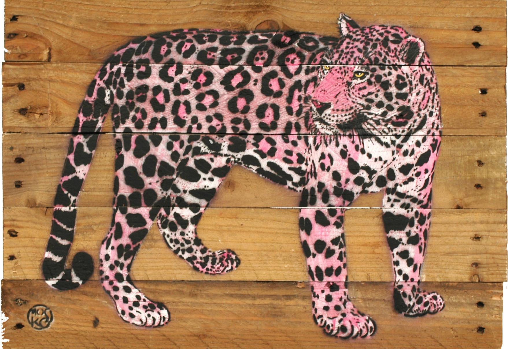 MOSKO Figurative Painting - Jaguar Profil Rose