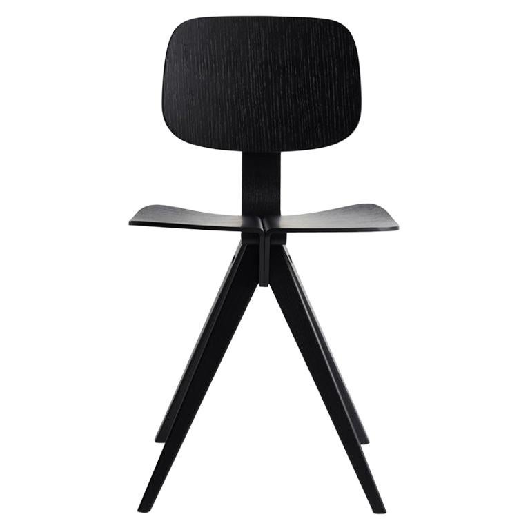 Mosquito Dining Chair in Black Oak, Wooden Frame and Plywood, Mid-Century Modern For Sale