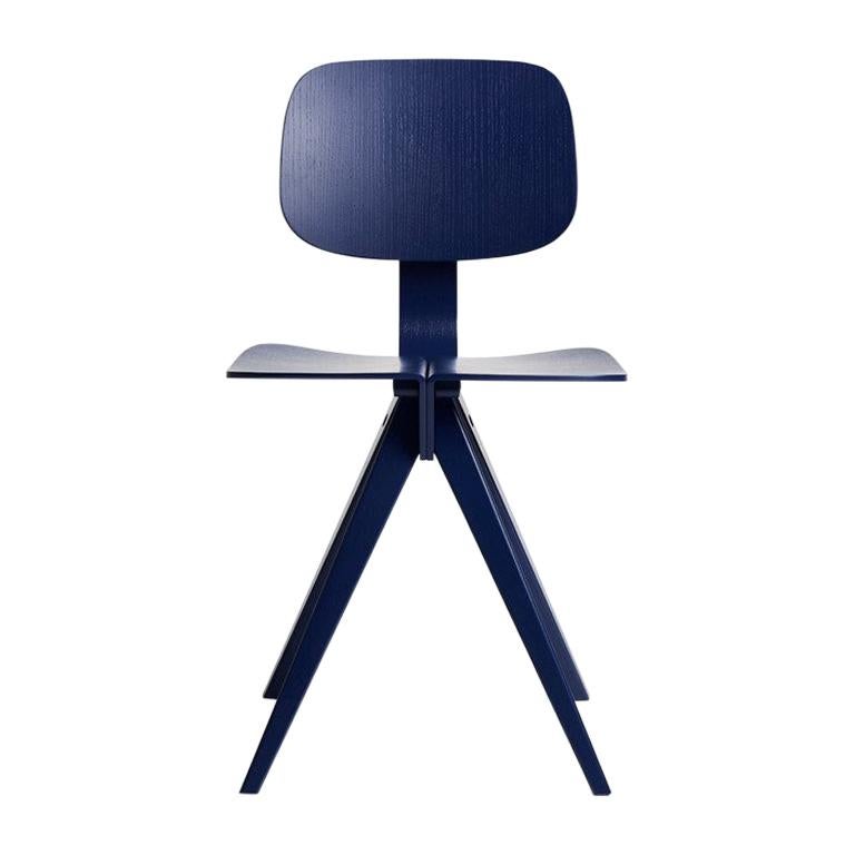 Mosquito Dining Chair in Cobalt Blue, Wooden Frame + Plywood, Mid-Century Modern For Sale