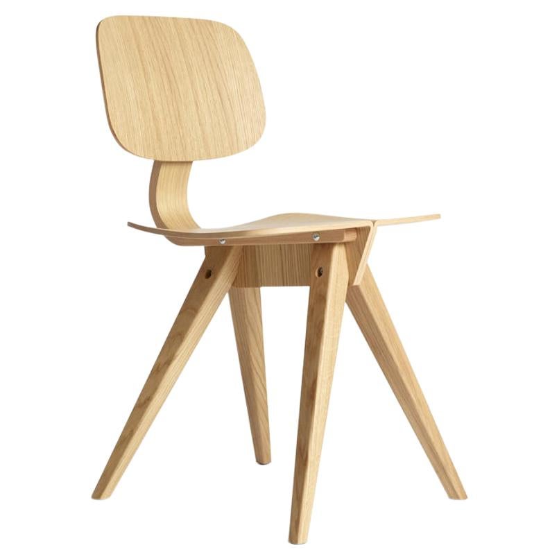 Mosquito Dining Chair in Natural Oak, Wooden Frame + Plywood, Mid-Century Modern For Sale