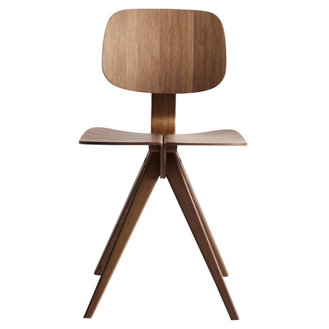 Mosquito Dining Chair in Walnut, Wooden Frame and Plywood, Mid-Century Modern 