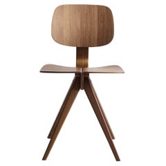 Mosquito Dining Chair in Walnut, Wooden Frame and Plywood, Mid-Century Modern
