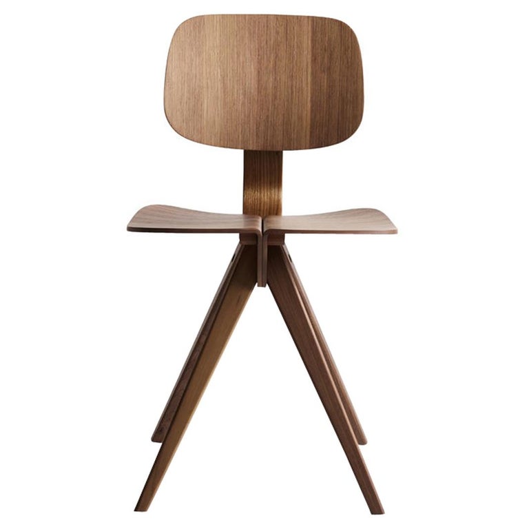 Mosquito Dining Chair in Walnut, Wooden Frame and Plywood, Mid-Century  Modern For Sale at 1stDibs