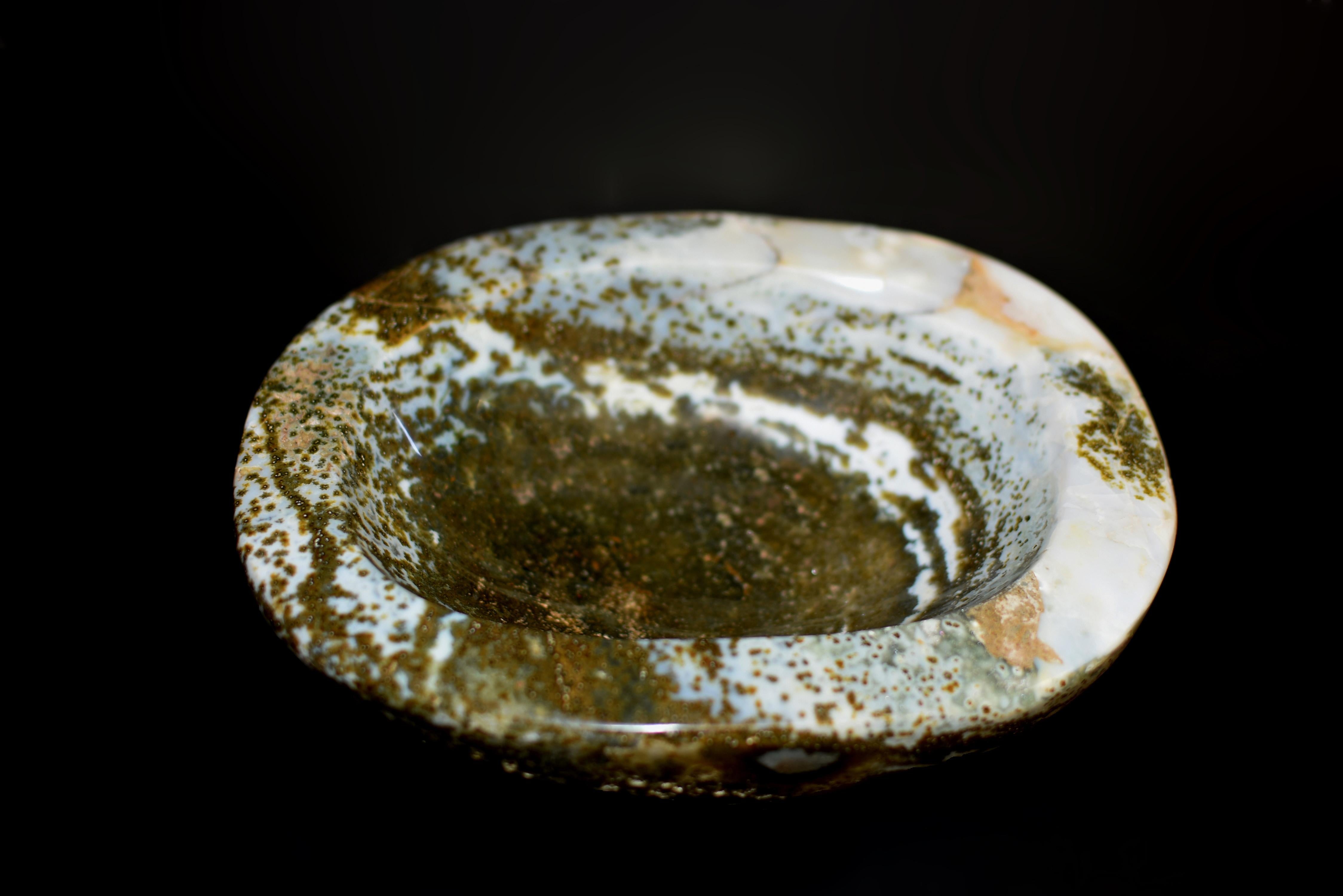 Moss Agate Bowl 7.5