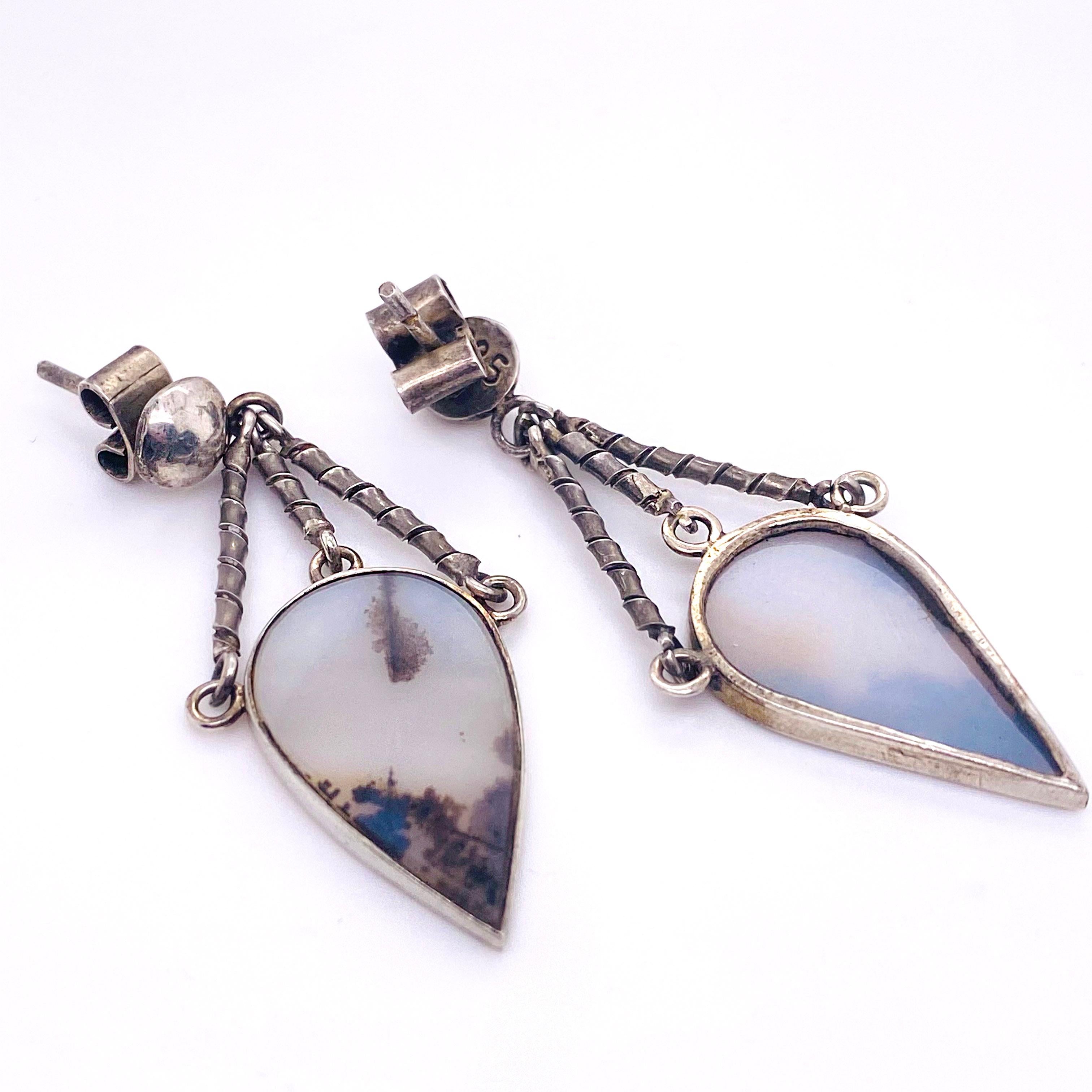 moss agate earrings