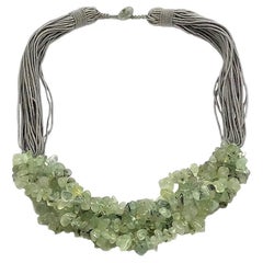 Moss Agate with Silk Strand Necklace