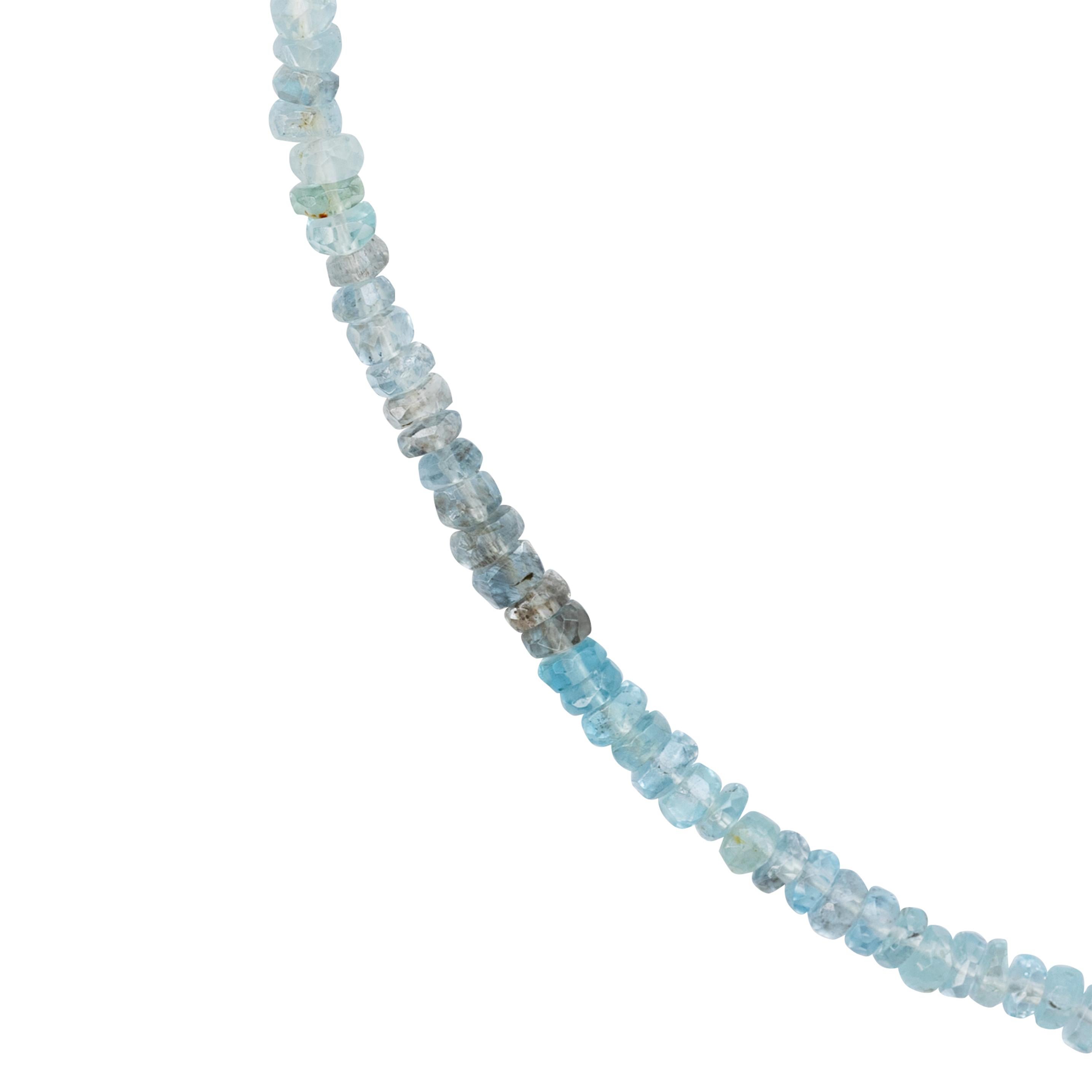 Collana con acquamarina muschiata in oro 18 carati in vendita 2