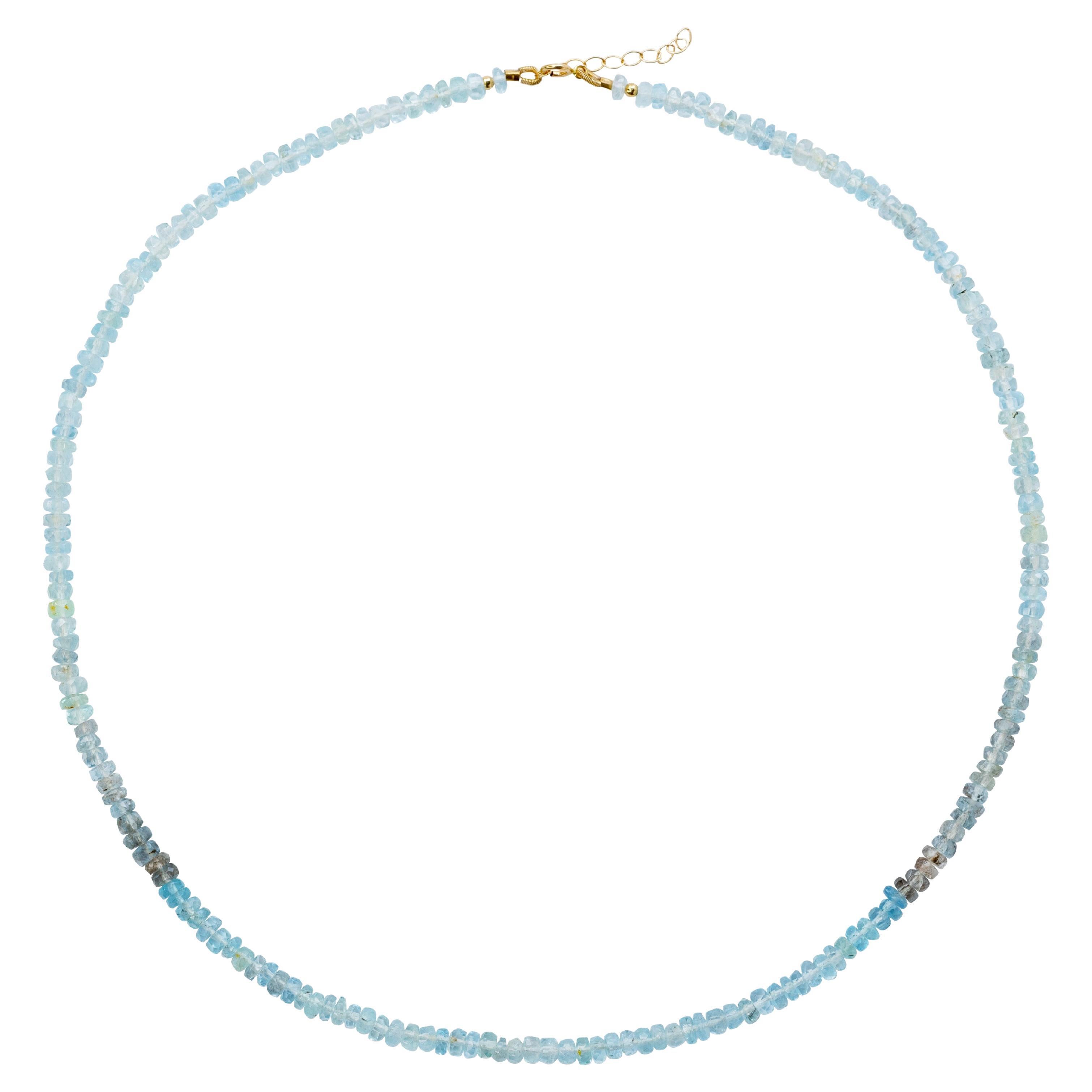 Collana con acquamarina muschiata in oro 18 carati