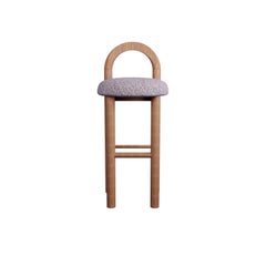 Moss Bar Stool U in Loop - Nude fabric handcrafted by Murmurio