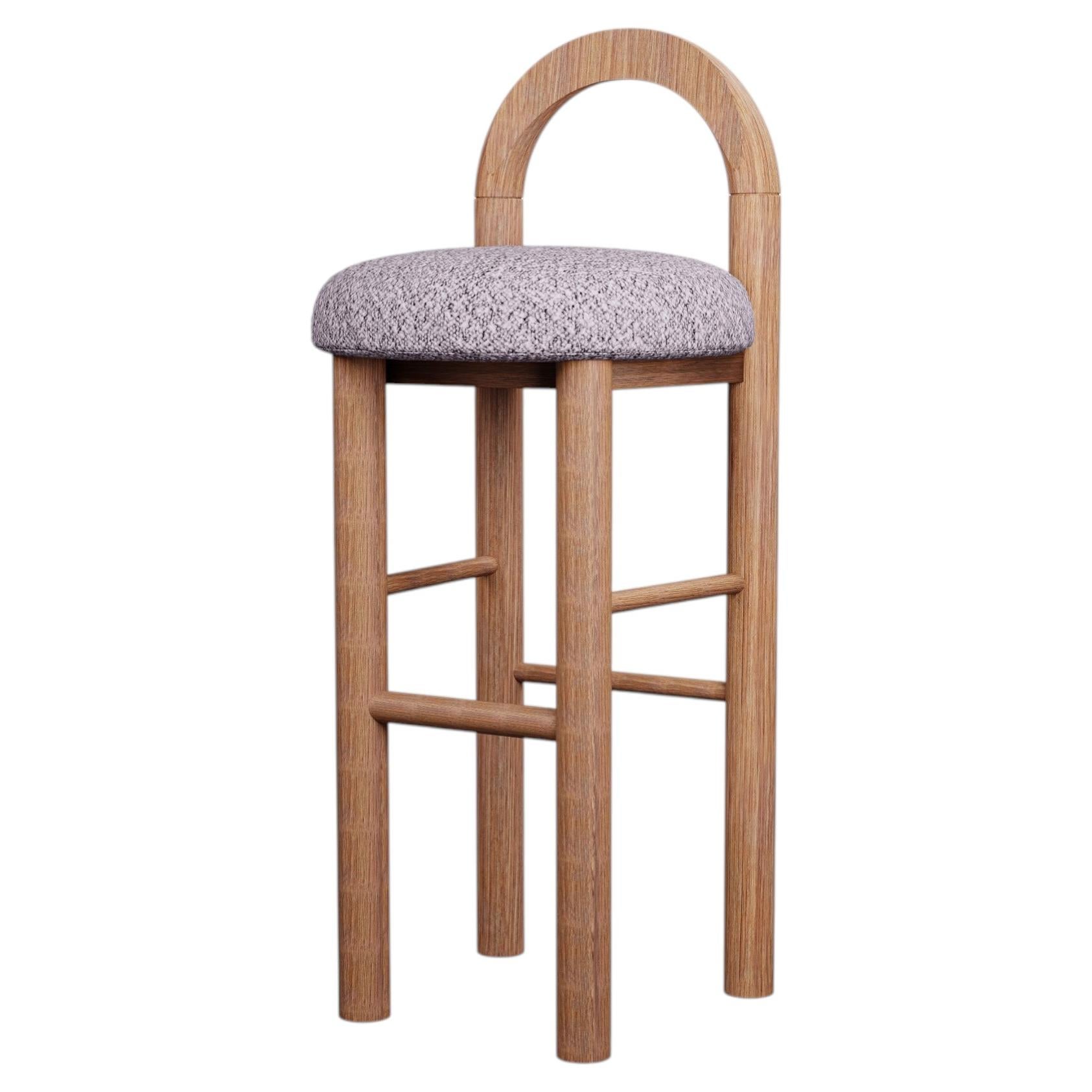 Moss Bar Stool U in Loop - Nude fabric handcrafted by Murmurio