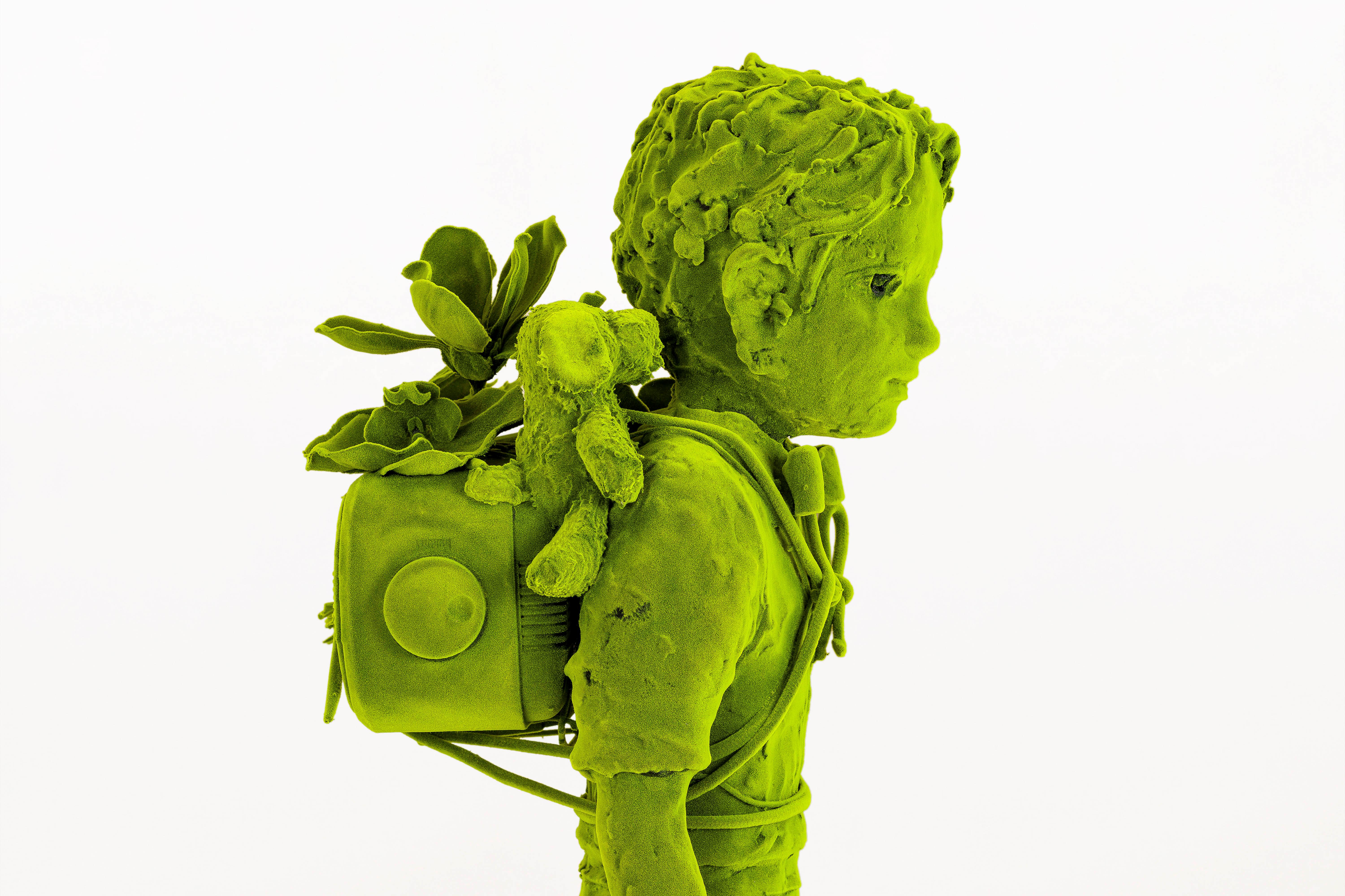 Porcelain Moss Boy Sculpture by Kim Simonsson, circa 2020, Finland
