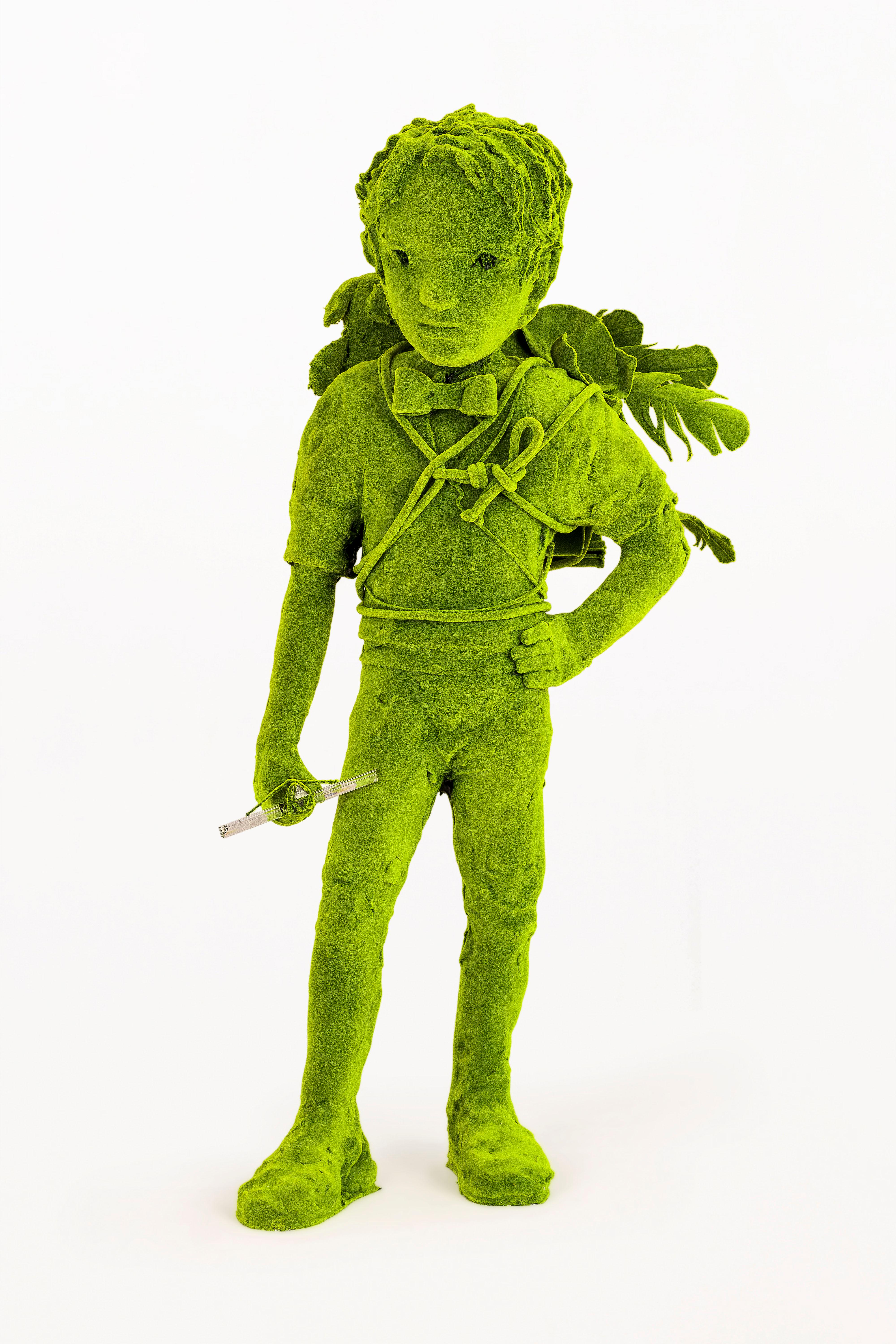 Moss Boy sculpture by Kim Simonson. Synthetic moss sculpture over a porcelain base. From the series of “Moss People”, circa 2020, Finland. Unique piece. Excellent condition. 

Kim Simonsson (1974 Helsinki) is a Finnish visual artist. He graduated