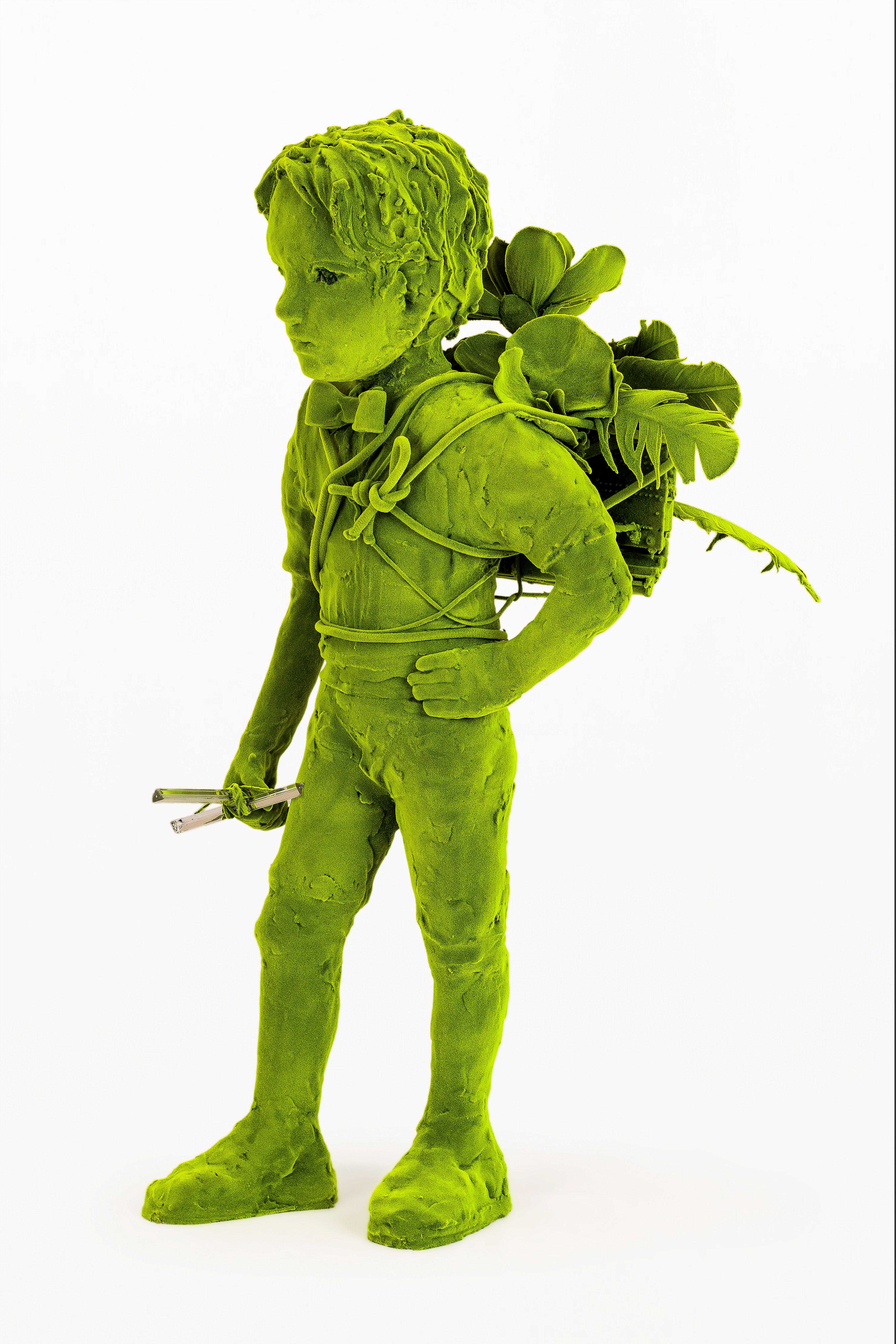 Mid-Century Modern Moss Boy Sculpture by Kim Simonsson, circa 2020, Finland