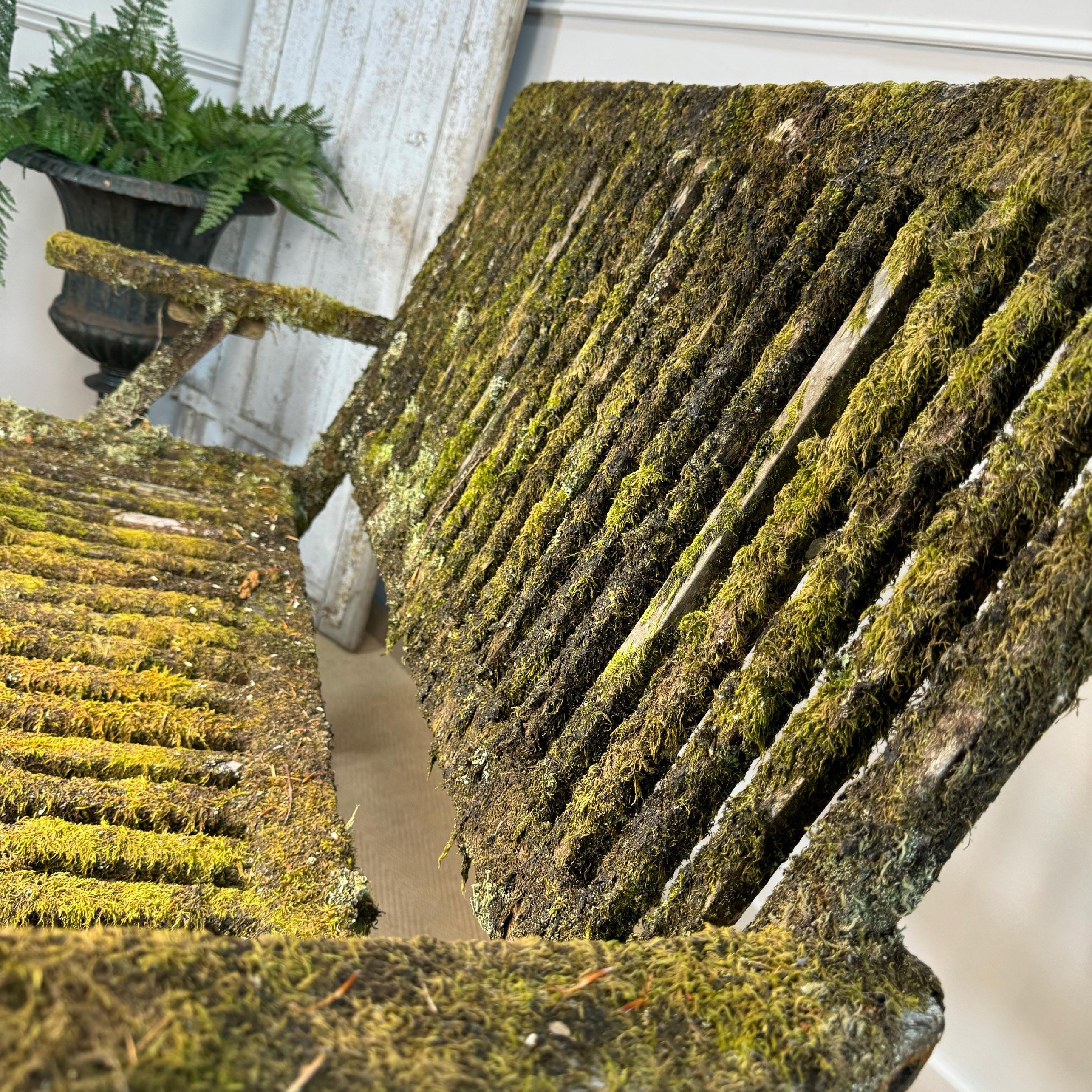 Moss Covered Garden Bench For Sale 5