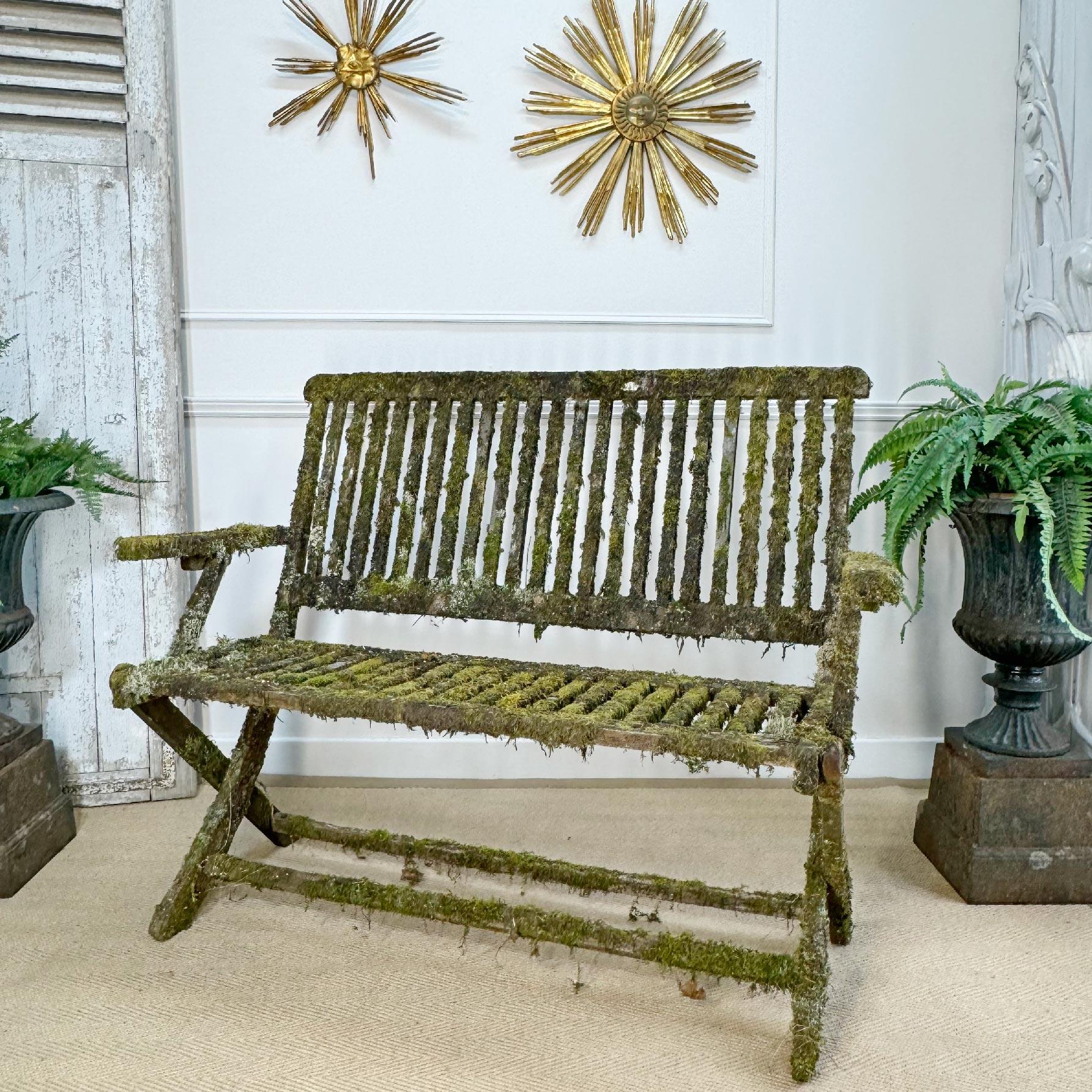 Moss Covered Garden Bench For Sale 6