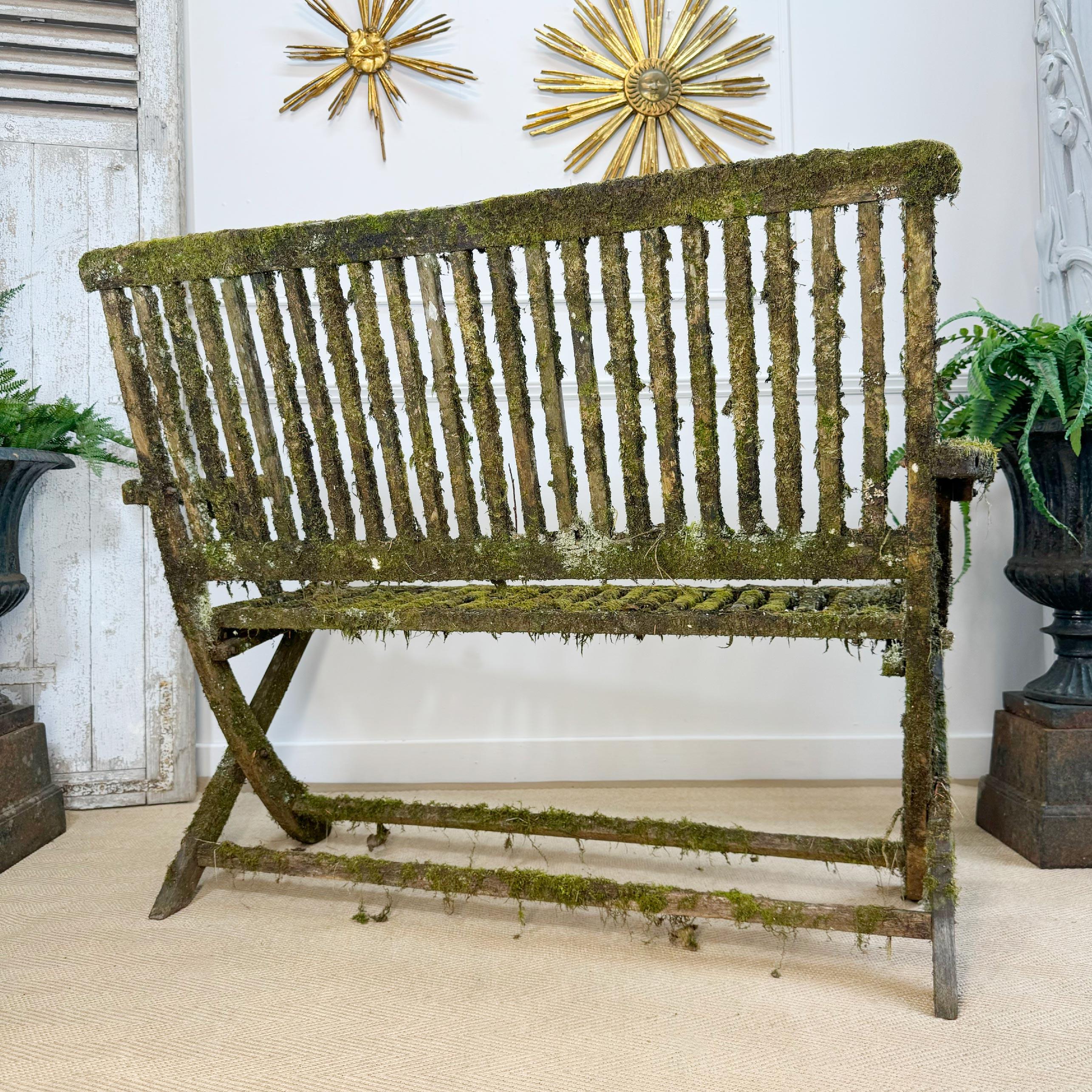 Moss Covered Garden Bench For Sale 8