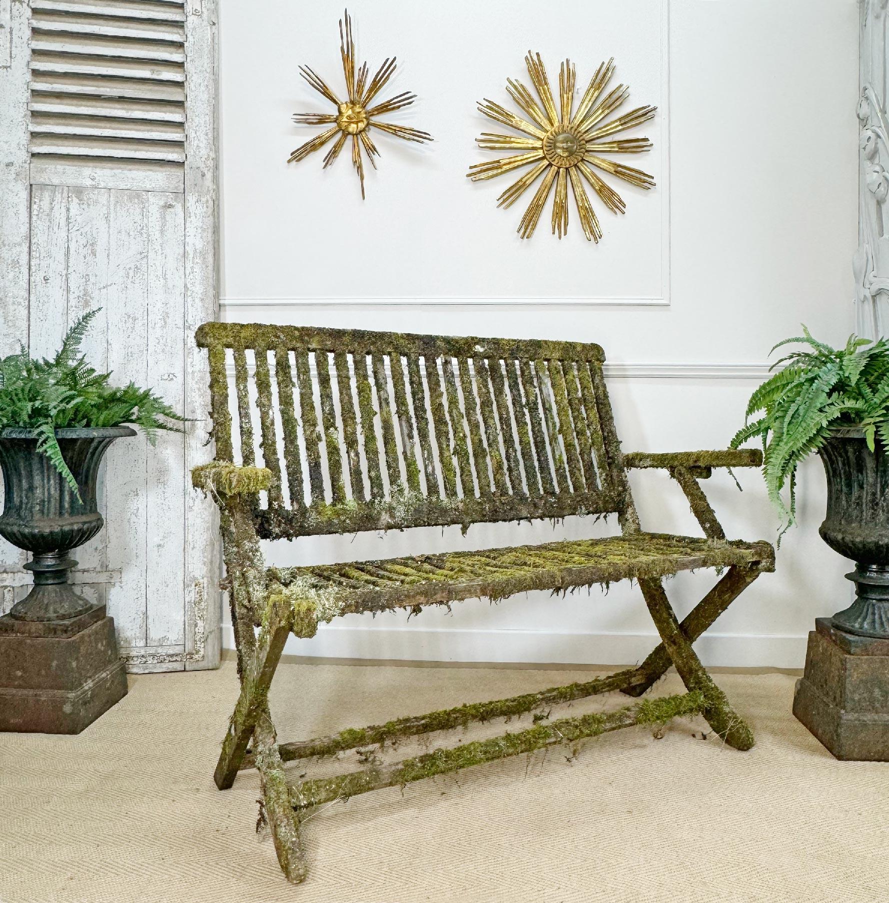 Moss Covered Garden Bench For Sale 1
