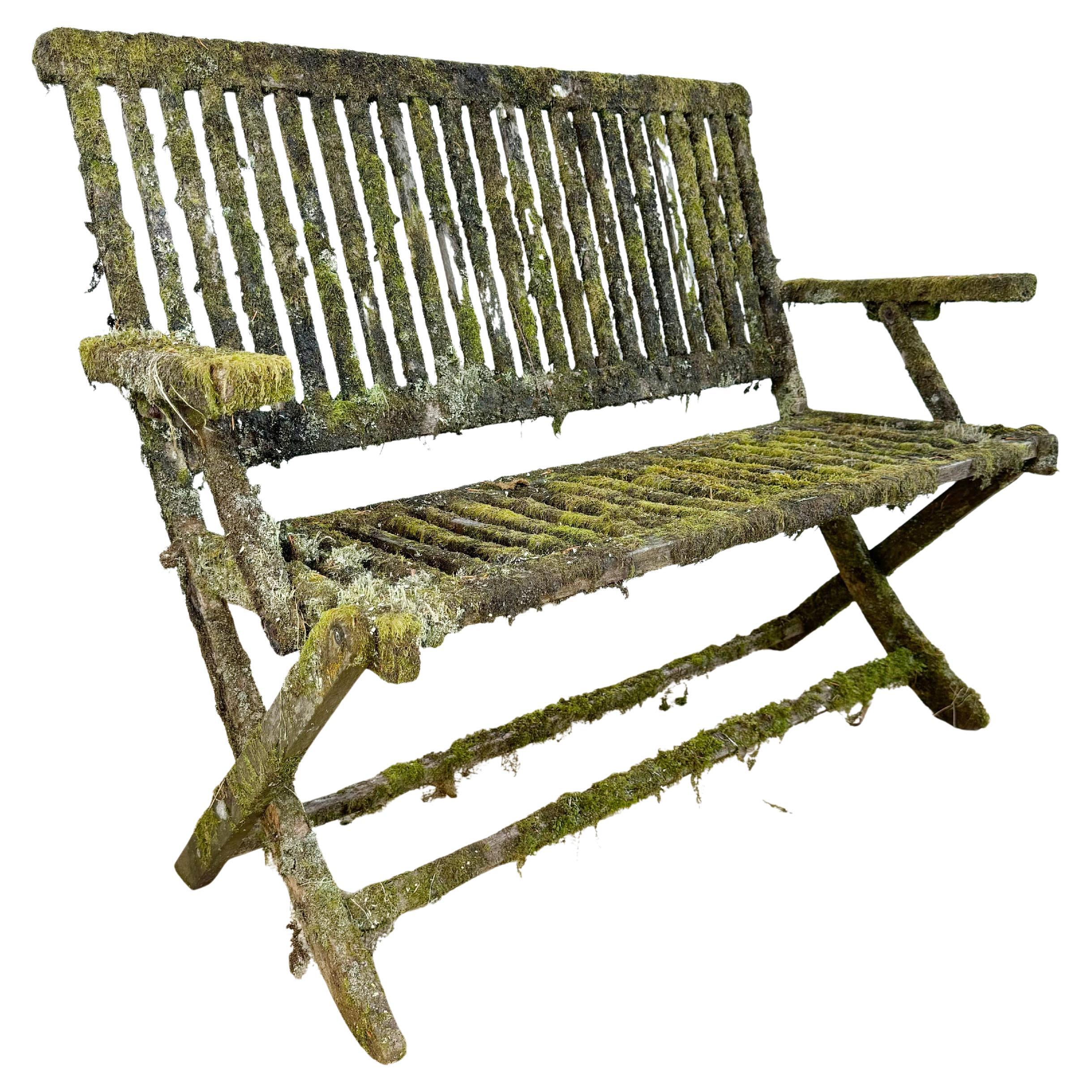 Moss Covered Garden Bench