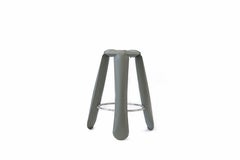 Moss Gray Steel Bar Plopp Stool by Zieta