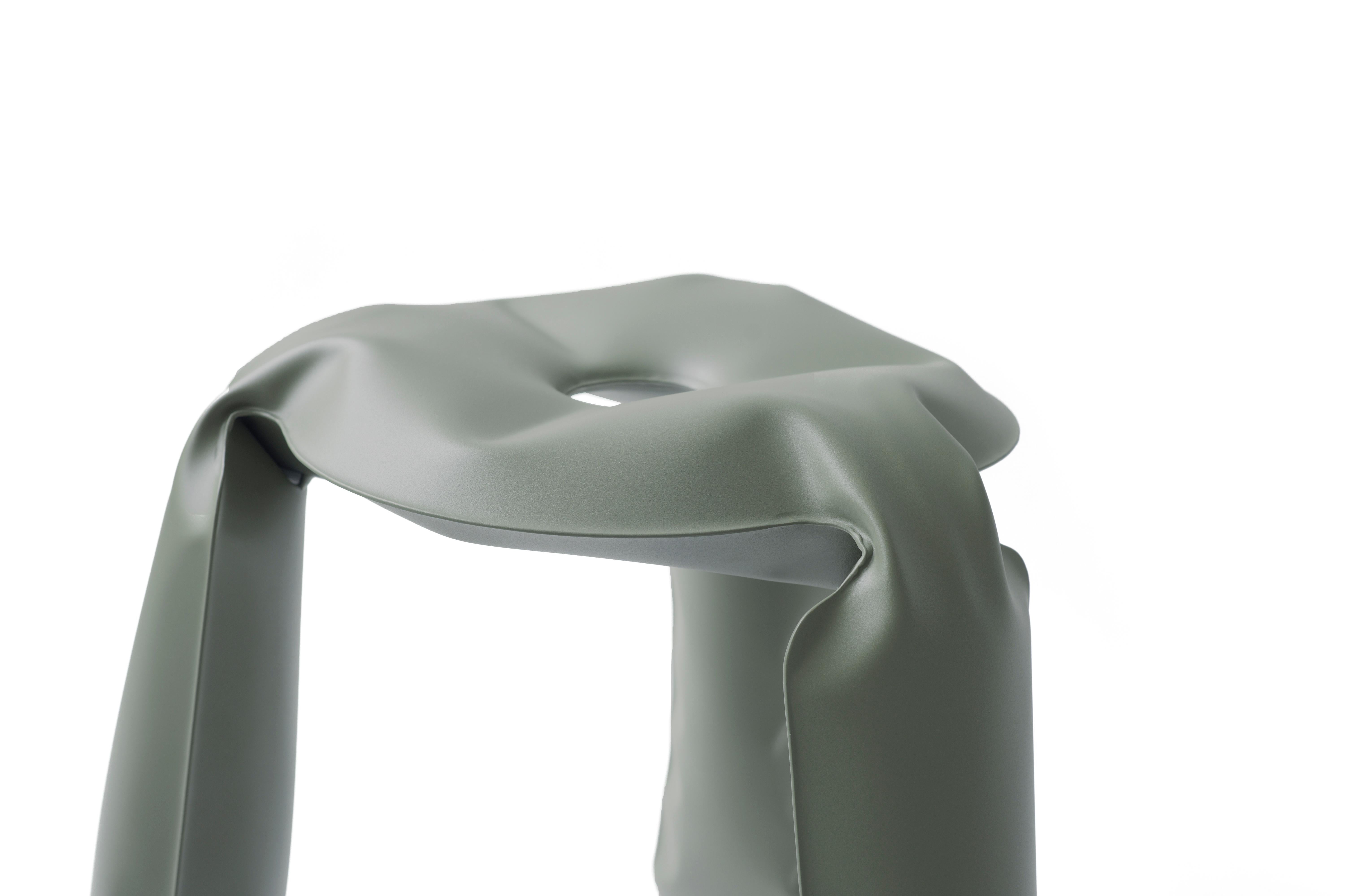 Polonais Tabouret de bar en acier gris mousse de Zieta en vente