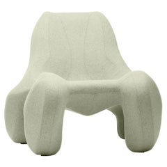 Moss Green Club chair Club 112 felt wool, Colour 917 Divina Melange 3