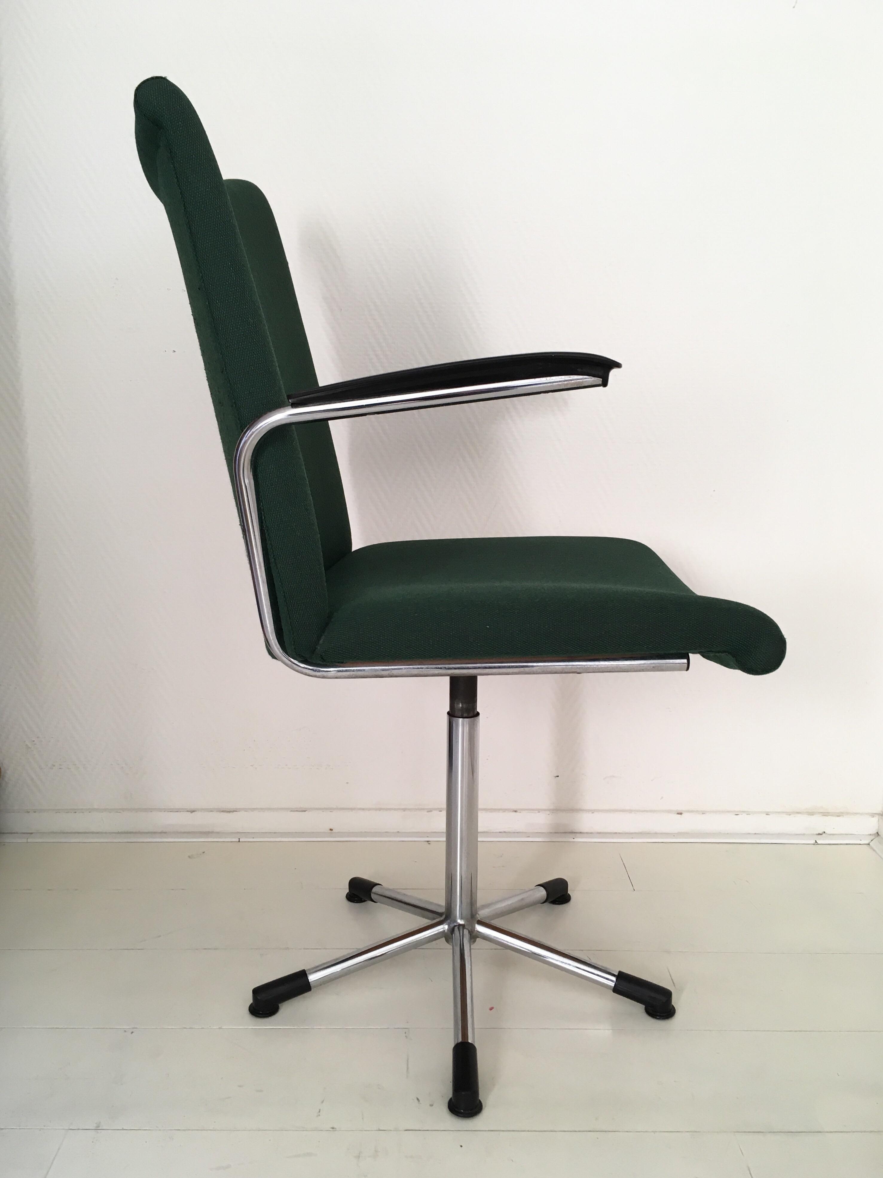 Dutch Moss Green Desk Chair, Model 3314 by de Wit  Schiedam, 1960s For Sale